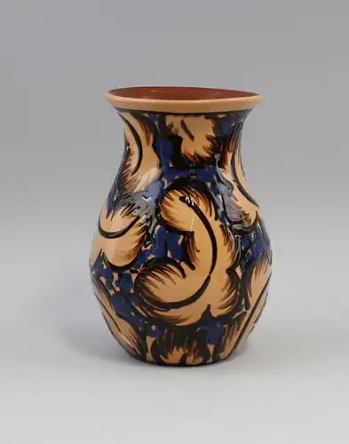 8345039 Keramik Künstler-Vase Bizarre Schlickermalerei Art déco C&K