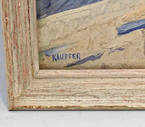 8360111 Öl-Gemälde sign. Kauffer Ansicht von Sospel Brücke französische Alpen