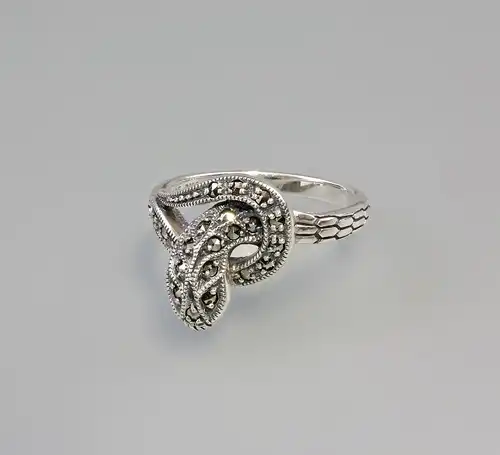 9903028 925er Silber Ring mit Markasiten Schlange Gr.54