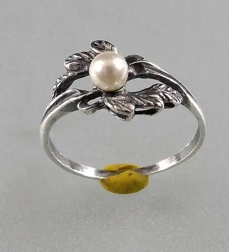 925er Silber Floraler Ring mit Perle Gr. 50 NEU 9901043