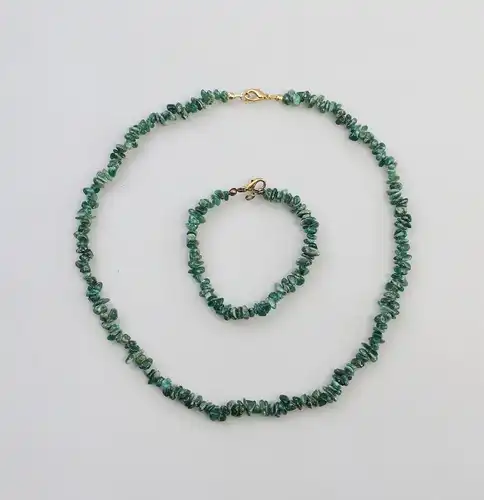 Grüne Steinkette mit passendem Armband Set 99825426