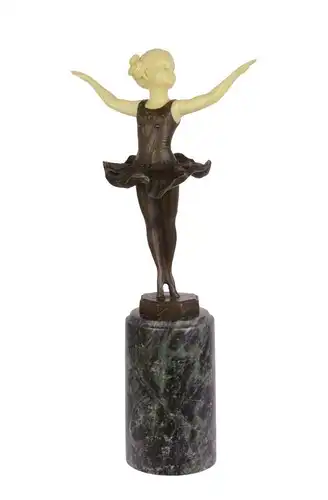 Bronze/Resin Skulptur Mädchen kleine Ballerina neu 9973318-dssp