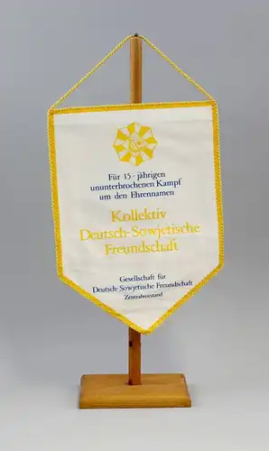 9990135 DDR Wimpel 15 Jahre Kampf Kollektiv Deutsch-Sowjetische Freundschaft DSF