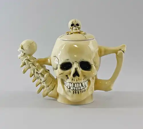 Porzellan Ernst Bohne Tee-/Kaffee- Kanne Totenkopf 22x12cm 9997985