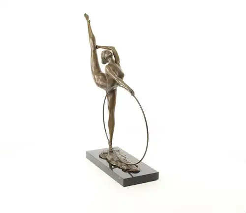 9973479-dss Bronze Skulptur Figur Reifen Tänzerin 57x14x46cm