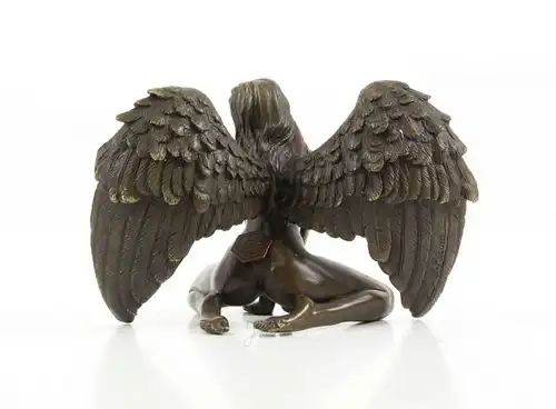 9973473-dss Bronze Skulptur Figur Nackte mit Flügeln 9x15x7cm