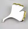 Weiße Ginkgo-Blatt Porzellan Brosche Gold Kämmer 6x5cm 9944214