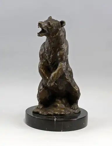 9937741 Bronze-Plastik Skulptur Grizzly-Bär Braunbär sign. Barye 20x36,5cm