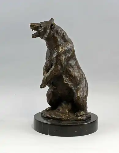 9937741 Bronze-Plastik Skulptur Grizzly-Bär Braunbär sign. Barye 20x36,5cm