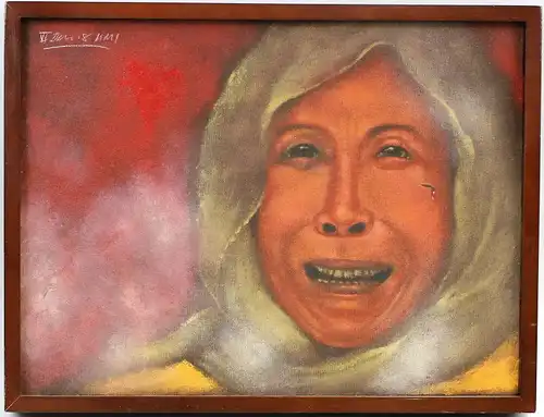 99860071 Öl-Gemälde sign. Dennis Gonzales Civil War in Basilan Philippinen