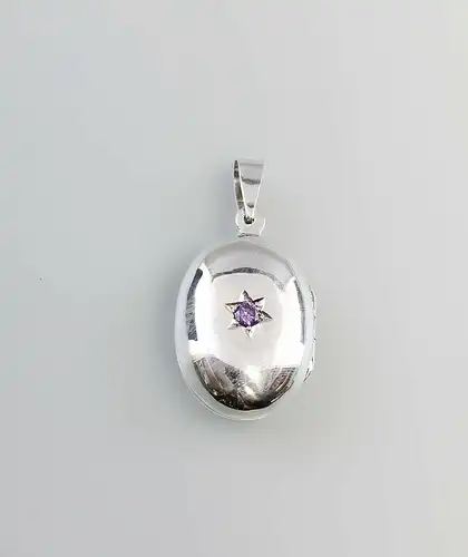 925er Silber modischer Medaillon-Anhänger mit Amethyst  9907189