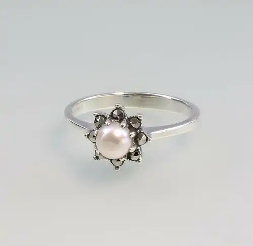 9927123 925er Silber Perlen-Markasit-Ring Gr.53