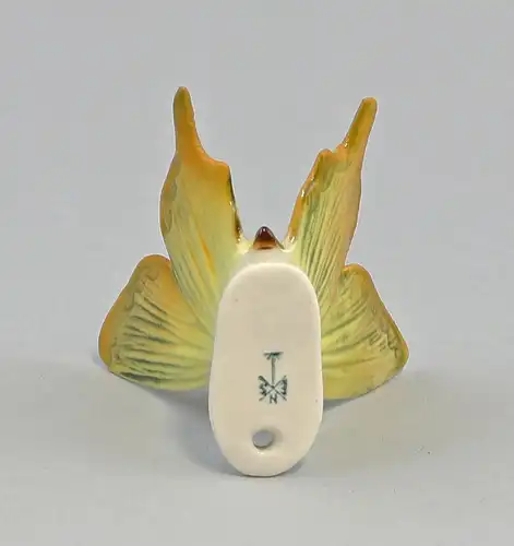 9959471 Porzellan Figur Wand-Schmetterling gelb Ens 6x5x4cm