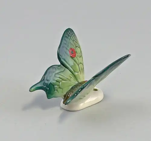 9959470 Porzellan Figur Wand-Schmetterling grün Ens 6x5x4cm