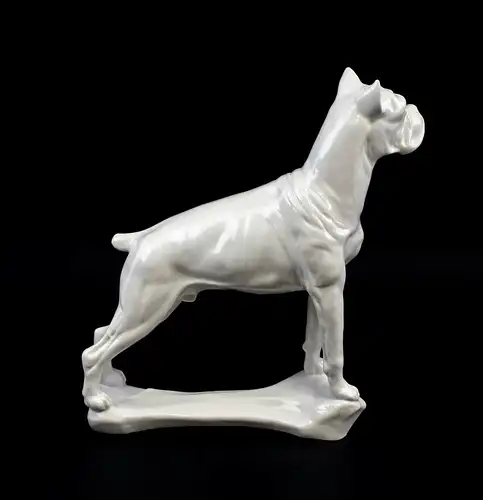 9959463 Porzellan Figur Boxer Hund weiß Ens 20x7x22,5cm