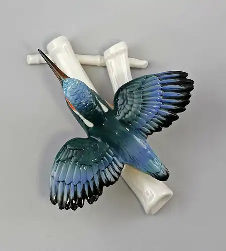 Porzellan Figur Wandvase Eisvogel fliegend Ens H19cm 9941282