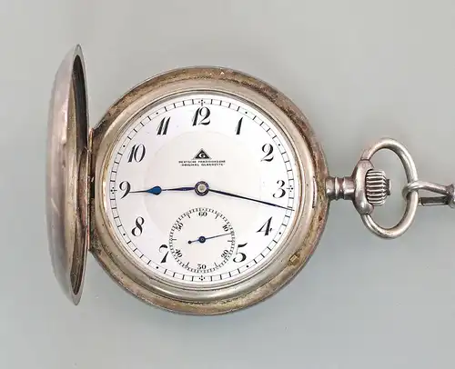 8420001 Silberne Sprungdeckeluhr Savonette Taschenuhr Glashütte 1920-25