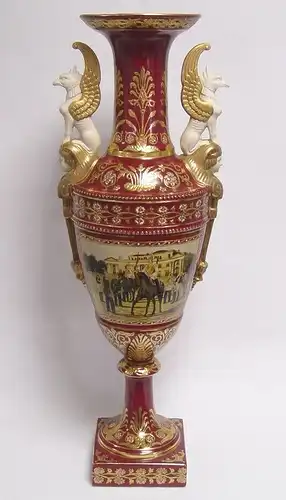 9973517-dss Zweihenklige Porzellan Vase mit Deckel Deckelvase H64cm neu