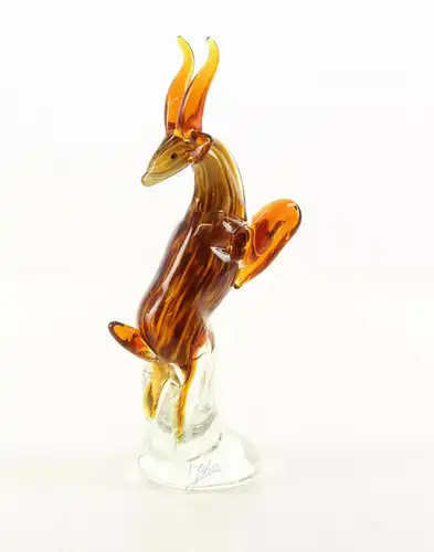 9973552-dss Glas Figur Murano Stil Gazelle 25x8x13cm neu