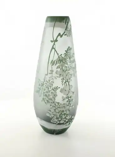 9973522-dss Glas Cameo Vase Zaunkönig 19x48cm neu