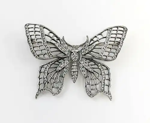 925er Silber Brosche Schmetterling mit Swarovski-Steinen 9901530