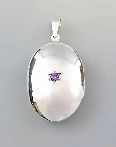 9927603 925er Silber Anhänger Medaillon Amethyst 5x2,5cm