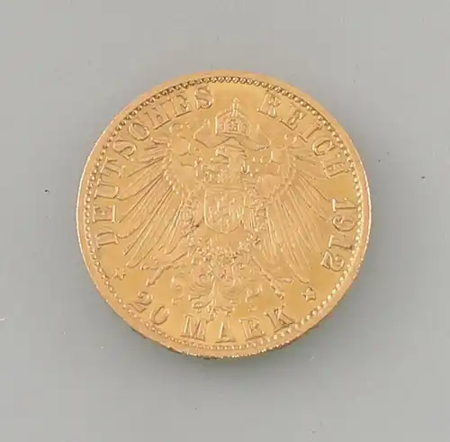 8408004 Goldmünze 20 Mark Deutsches Reich Preussen 1912