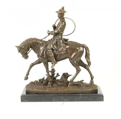 99937613-dss Bronze Skulptur Ludwig XV. auf Pferd Figur Reiter neu
