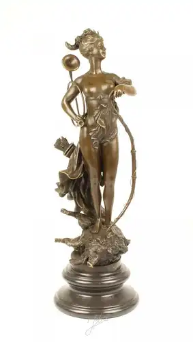 9973369-dssp Bronze Skulptur Diana Göttin der Jagd stehend neu