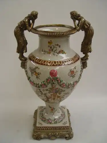 99937876-dss Messing Keramik Amphore Vase Schönheiten Historismus prunkvoll neu