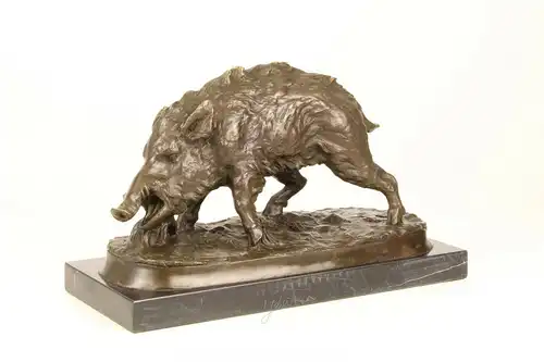 99937644-dss Bronze Skulptur Wildschwein Figur neu