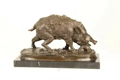 99937644-dss Bronze Skulptur Wildschwein Figur neu