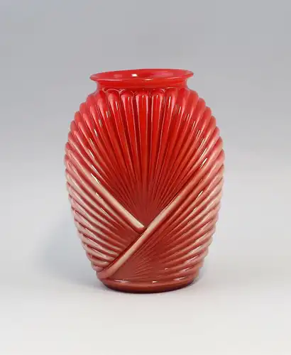 99835122 Glas Art déco Vase rot Frankreich um 1920