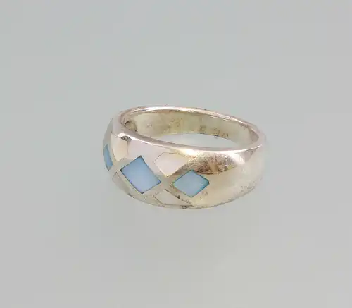 9925710 925er Silber Ring Perlmutt blau Gr.60