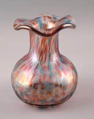 99835171 Glas Vase im Jugendstil  Irisierung Kröselaufschmelzungen