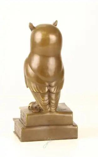 9937417-dss Bronze Skulptur Figur Eule der Weisheit auf Buch 11x9x22cm