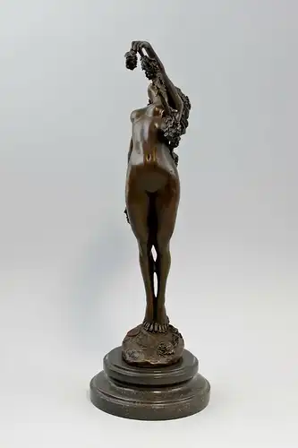 9937936-dss Bronze Skulptur Weiblicher Akt Collinet Allegorie Bacchus Wein H42cm