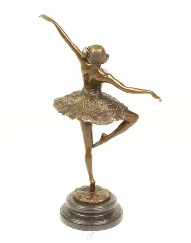 9973592-dss Große Bronze Skulptur Figur Ballett Tänzerin Ballerina 24x15x45cm