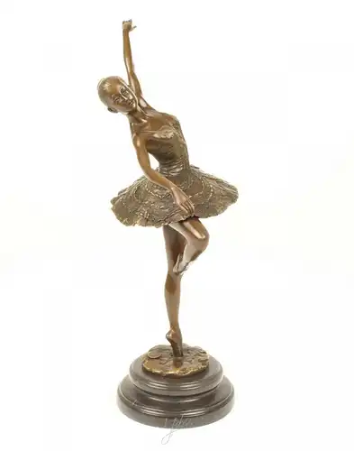 9973592-dss Große Bronze Skulptur Figur Ballett Tänzerin Ballerina 24x15x45cm