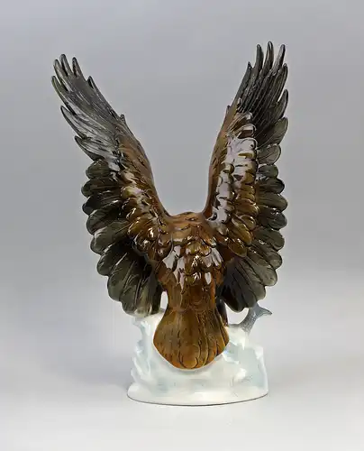 9942494 Porzellan Figur Vogel Seeadler Wagner & Apel H31cm