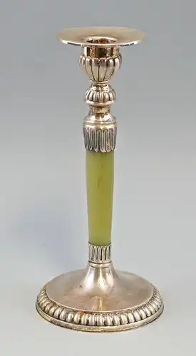 8330062 Silberner Leuchter mit Stein-Schaft 925er Silber Kerzenhalter