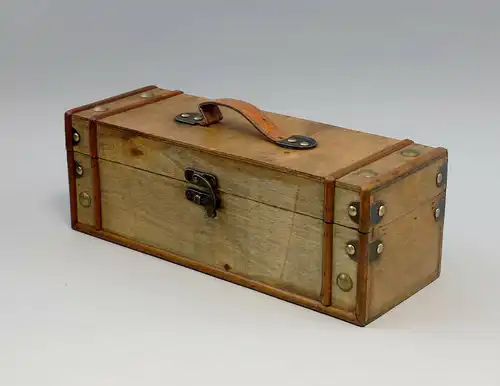 9977541 Schatulle Schmuck-Truhe Box Holz Flaschen-Koffer 13x13x35cm