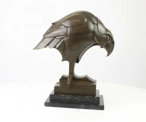 9937469-dss Bronze Figur Skulptur Büste Adler Kopf 17x34x40cm