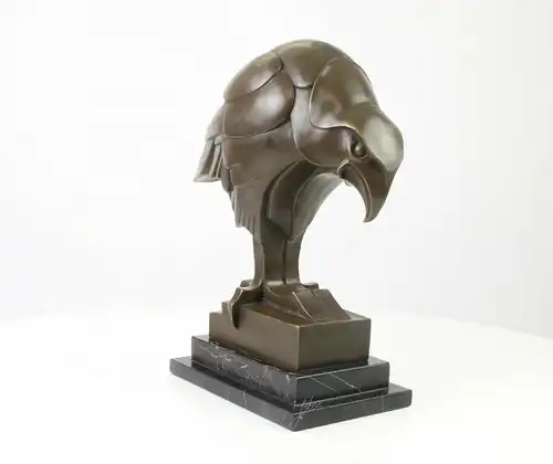 9937469-dss Bronze Figur Skulptur Büste Adler Kopf 17x34x40cm
