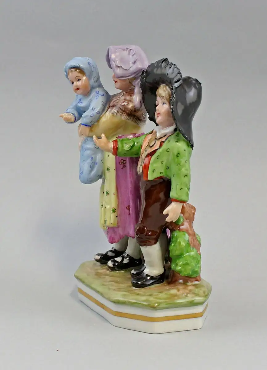9959521 Porzellan Figur Kinder-Gruppe Geschwister Ernst Bohne 12x8x18cm 1