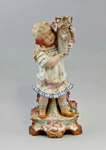 8340145 Porzellan-Figur Mädchen mit Vase Gräfenthal Hutschenreuther um 1900