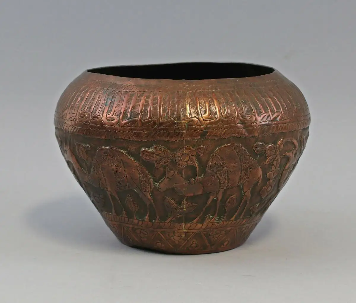 99833198  Vase Übertopf Blumentopf Vorderasien Orient Kupfer/Messing antik 3