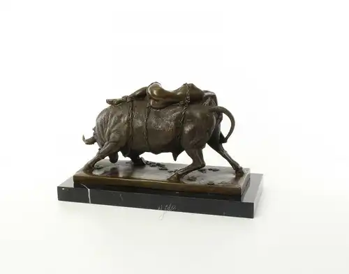 9973625-dss Bronze Figur Skulptur erotisch Europa auf dem Stier 25x18x41cm