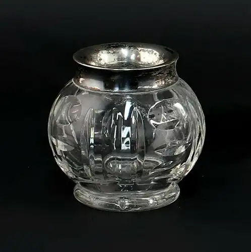 99830273 Kristall-Vase mit Silbermontierung 835er Silber