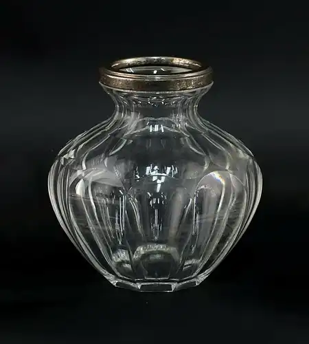 99830272 Kristall-Vase mit Silbermontierung 835er Silber